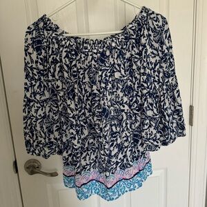 Lilly Pulitzer Navy Pattern Top XXS